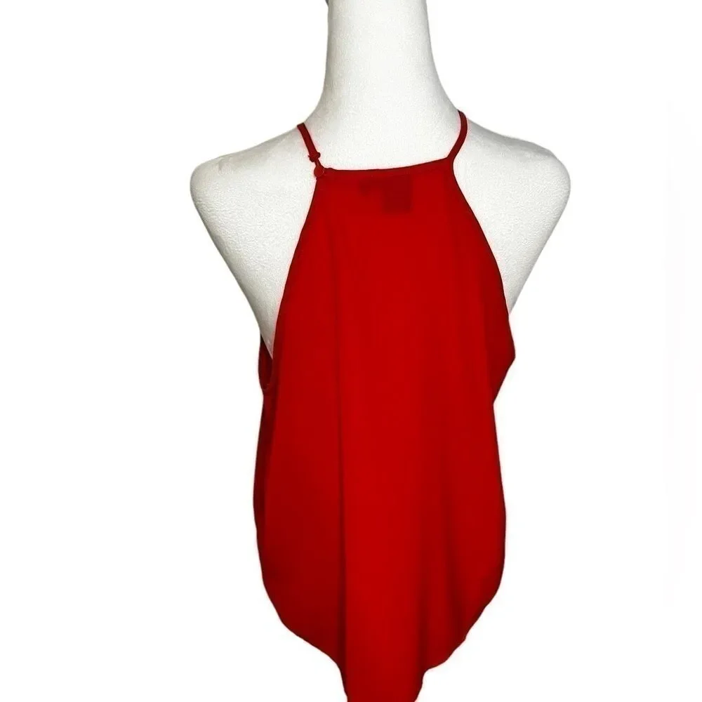Anthropologie Paper Crane red / coral medium halter Layered Tank
